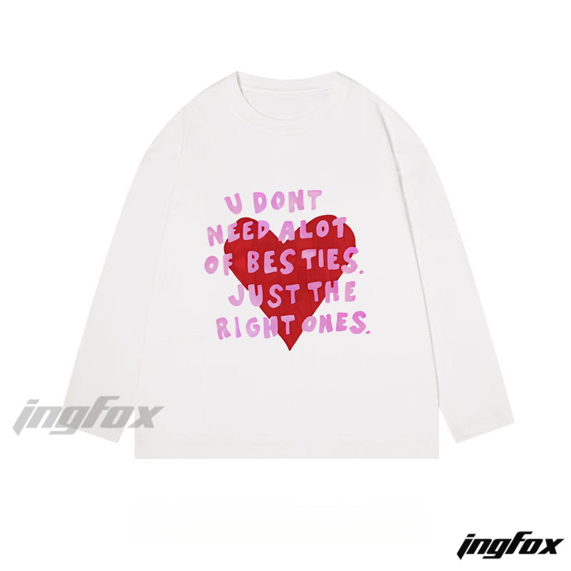 "Right Besties" Graphic - Classic Cotton Long Sleeve Tee