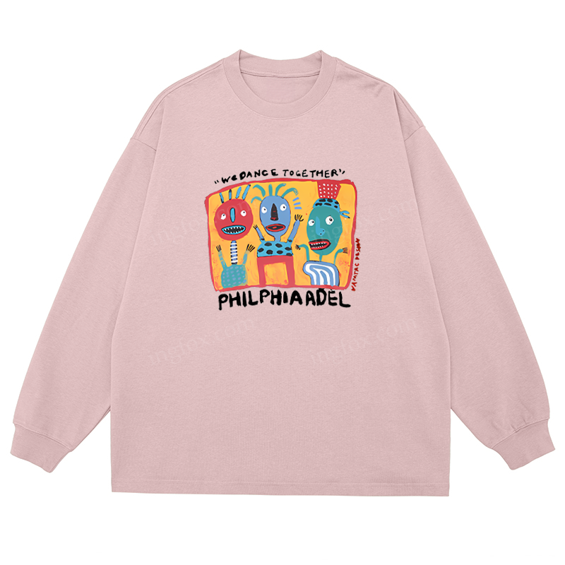 "WE DANCE TOGETHER" Folk Art - Classic Unisex Fit Cotton Long Sleeve Tee