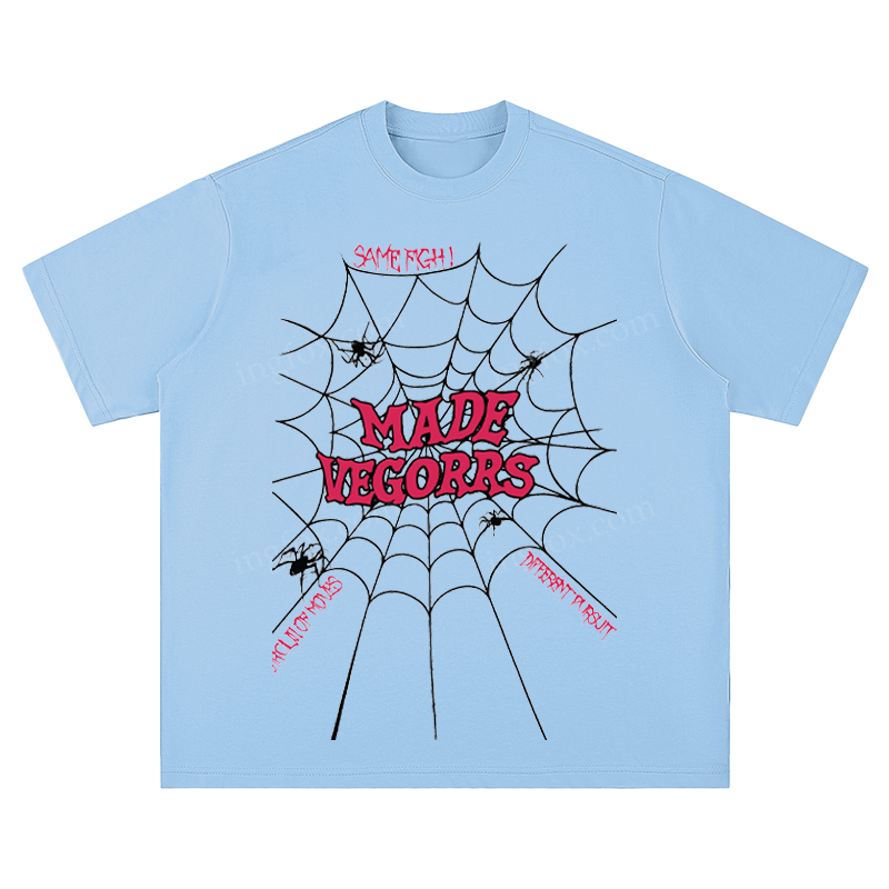 "MADE VEGORRS" Spider Web Graphic - Unisex Fit Short Sleeve T - Shirt