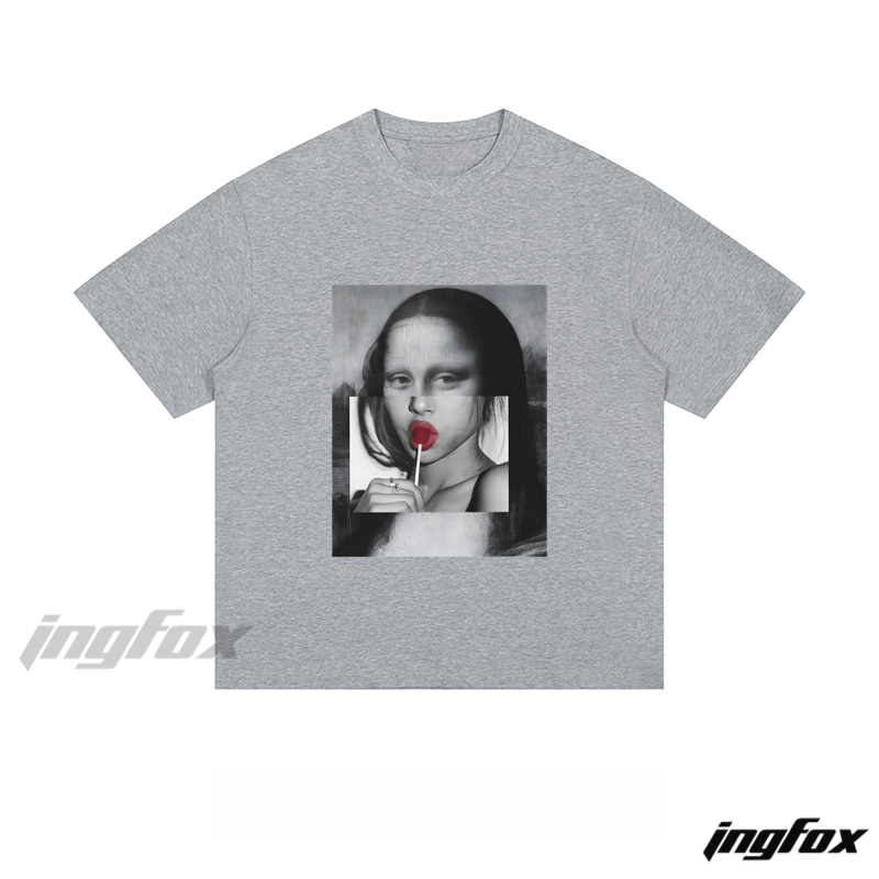 Mona Lisa Remix - Loose Fit Short Sleeve T - Shirt