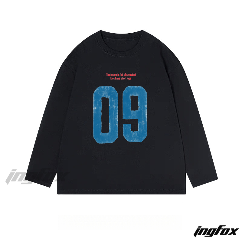 Vintage Number 09 - Classic Cotton Long Sleeve Tee