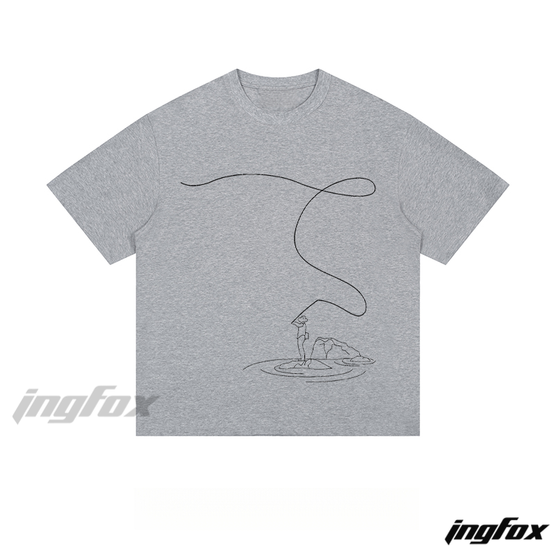 Line Art Adventure - Loose Fit Short Sleeve T - Shirt