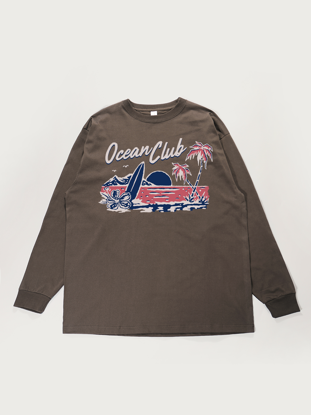 Ocean Club Beach - Unisex Retro Cotton Long Sleeve T-Shirt