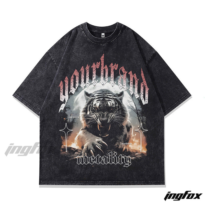 "Monster - Themed Vintage - Washed Oversized T - Shirt"