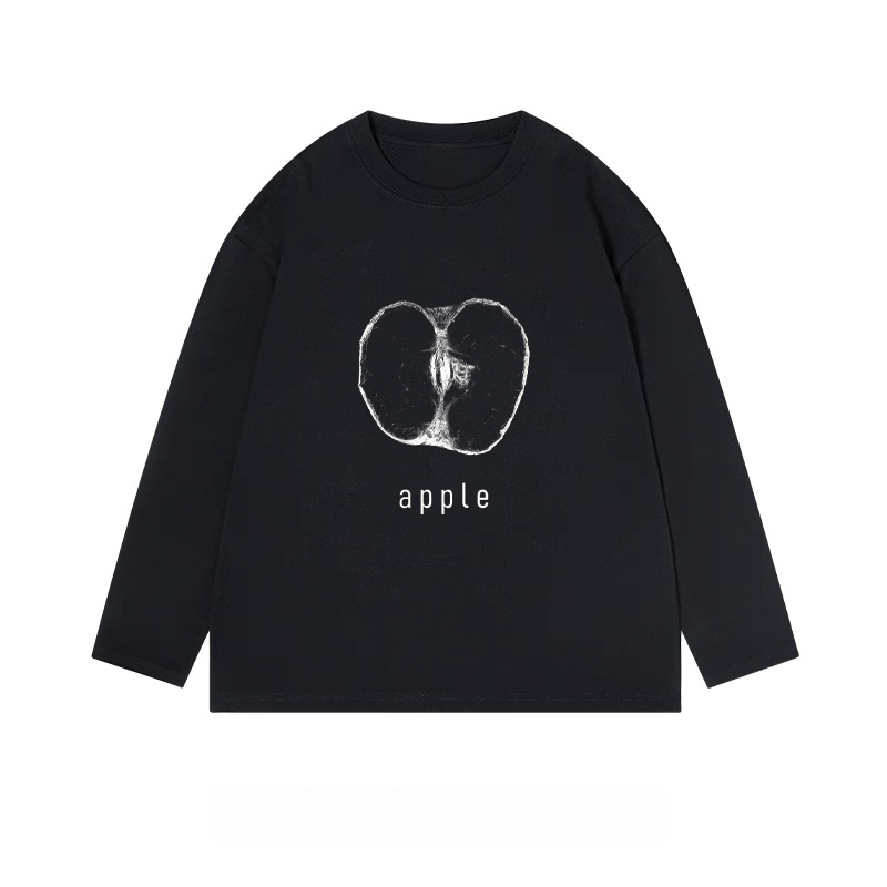 Apple Graphic - Classic Cotton Long Sleeve Tee