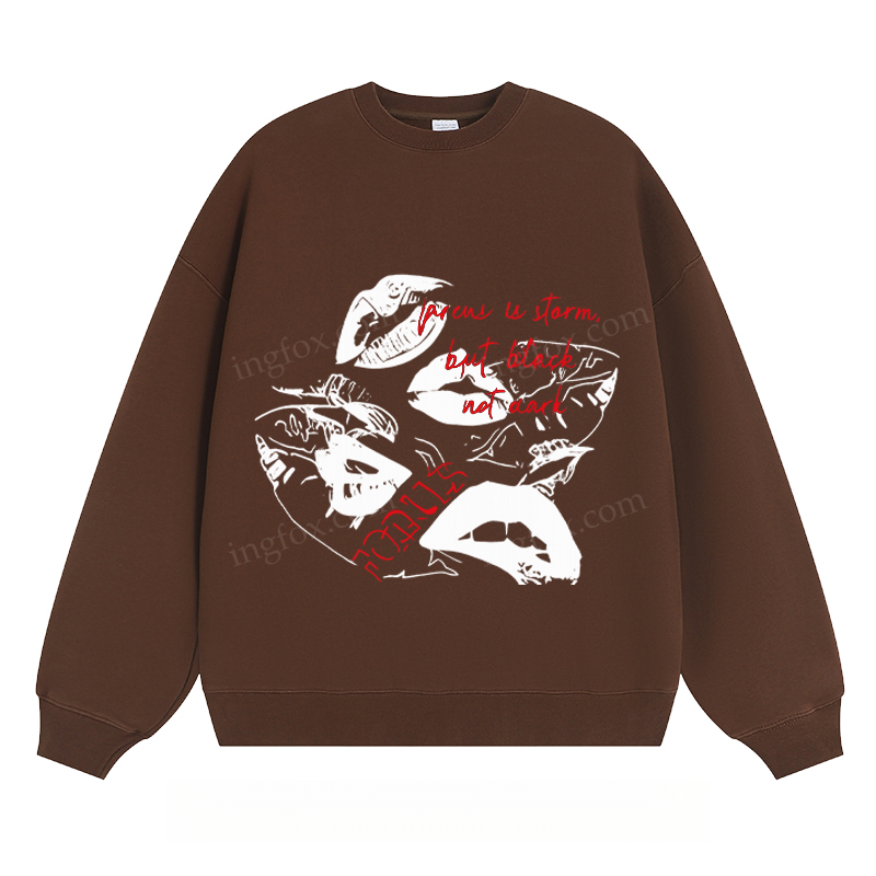 Artistic Lips & Text - Classic Unisex Fit Crewneck Sweatshirt