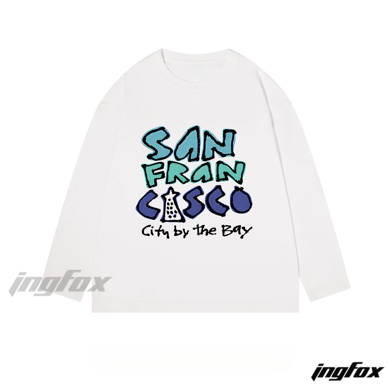 San Francisco Themed Graphic - Classic Cotton Long Sleeve Tee