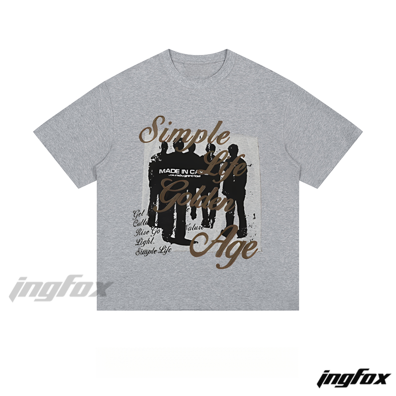 Retro “Simple Life Golden Age” - Loose Fit Short Sleeve T-Shirt