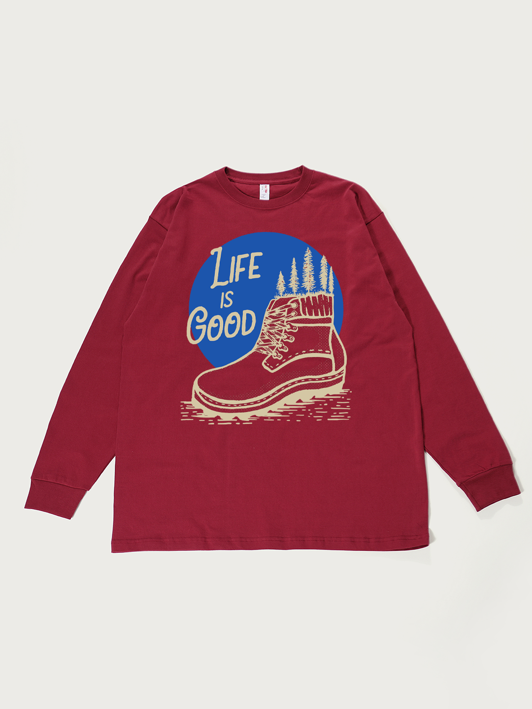 Life Is Good Outdoor Boot - Unisex Retro Cotton Long Sleeve T-Shirt