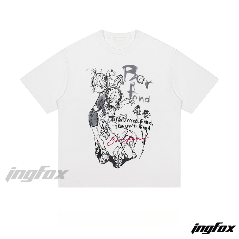 Anime - Style Character Graphic - Loose Fit Short Sleeve T - Shirt