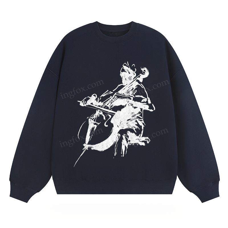 Cello Player Sketch - Classic Unisex Fit Crewneck Sweatshirt