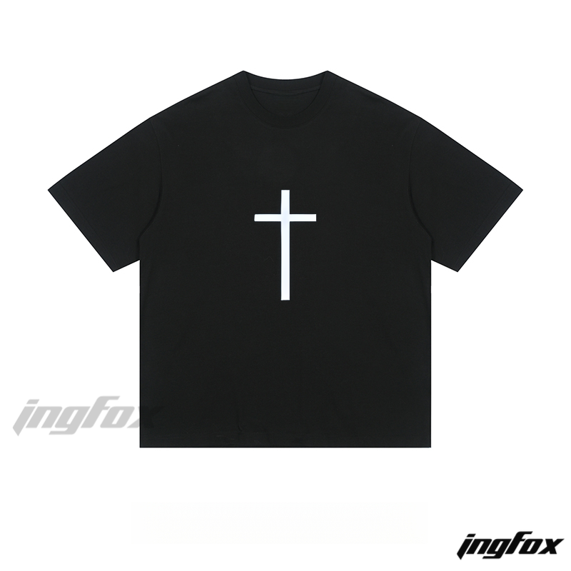 Black Cross - Loose Fit Short Sleeve T-Shir