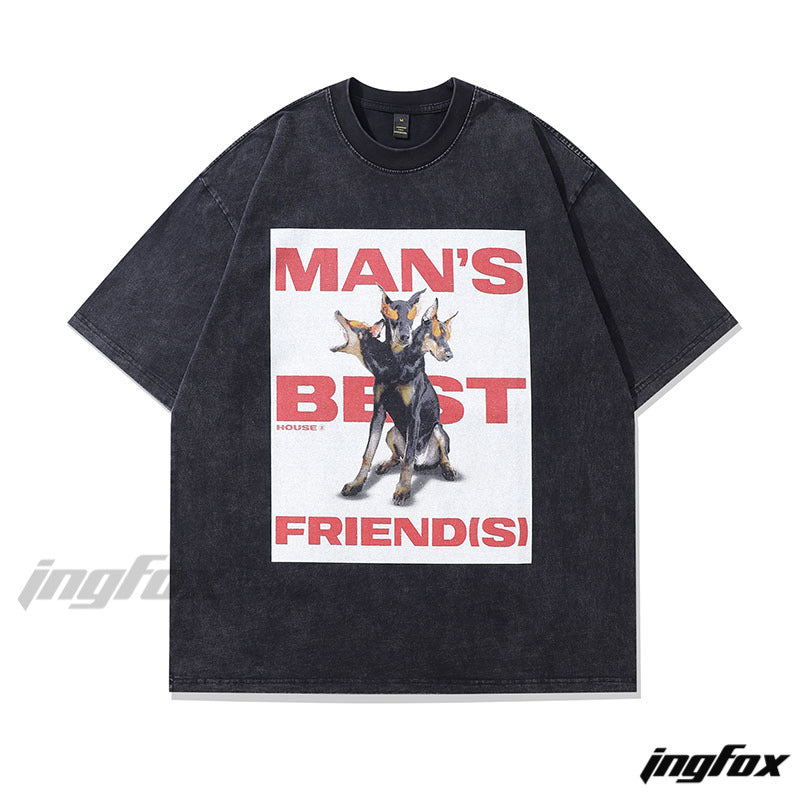 Man’s Best Friend(s) - Vintage Washed Oversized T - Shirt