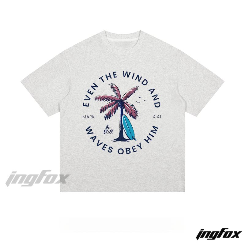 Title Mark 4:41 Wave & Palm Tree - Loose Fit Short Sleeve T-Shirt