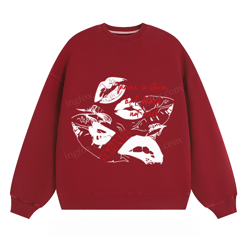 Artistic Lips & Text - Classic Unisex Fit Crewneck Sweatshirt
