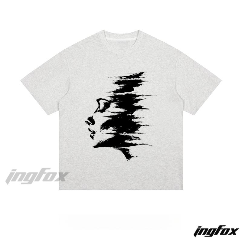 Fragmented Profile Silhouette - Loose Fit Short Sleeve T-Shirt