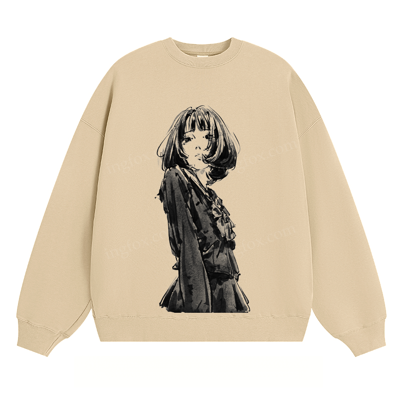 Ink Girl Graphic - Classic Unisex Fit Crewneck Sweatshirt