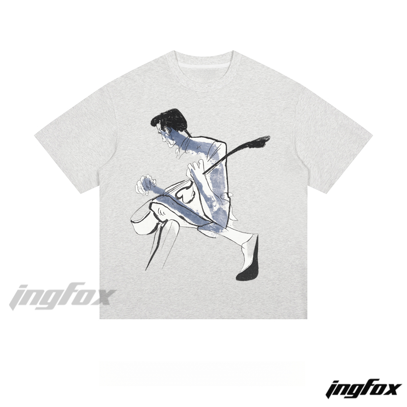 Guitar - Playing Figure - Loose Fit Short Sleeve T - Shirt