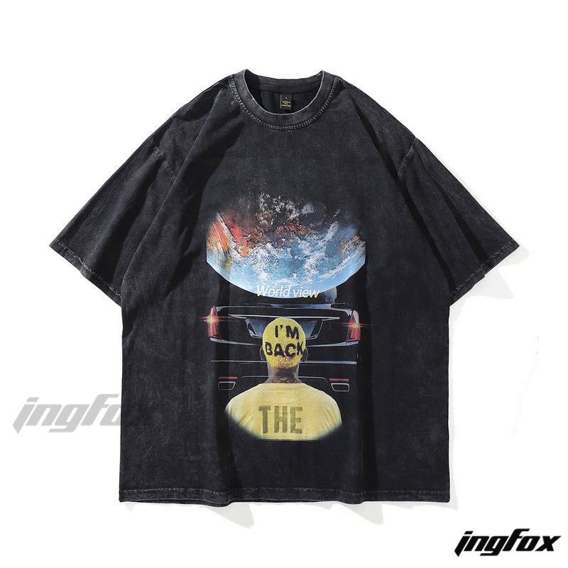 Back to Worldview - Vintage Washed Oversized T-Shirt