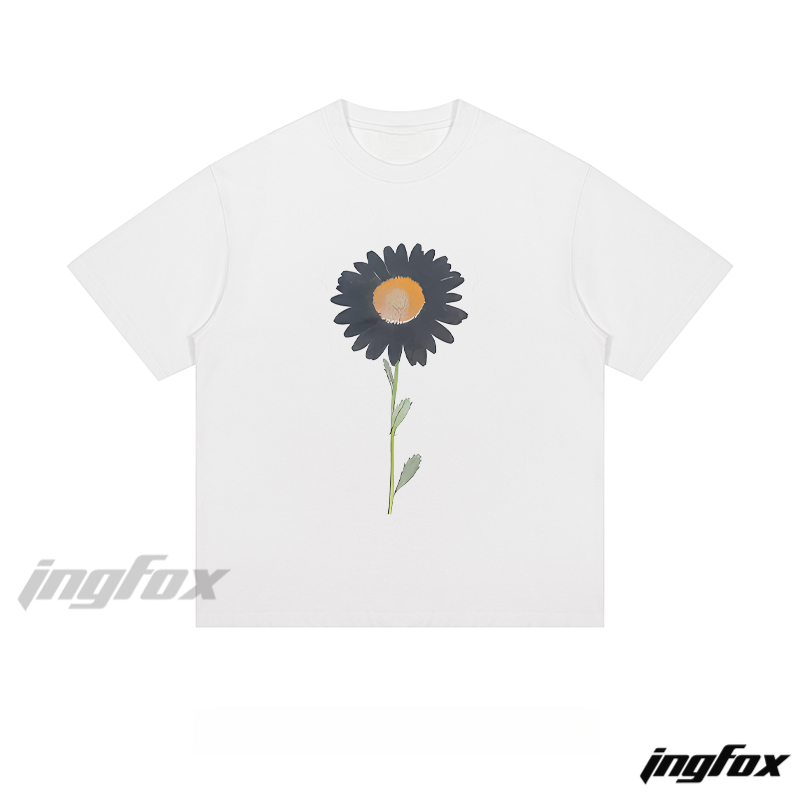 Minimalist Black Daisy - Loose Fit Short Sleeve T-Shirt