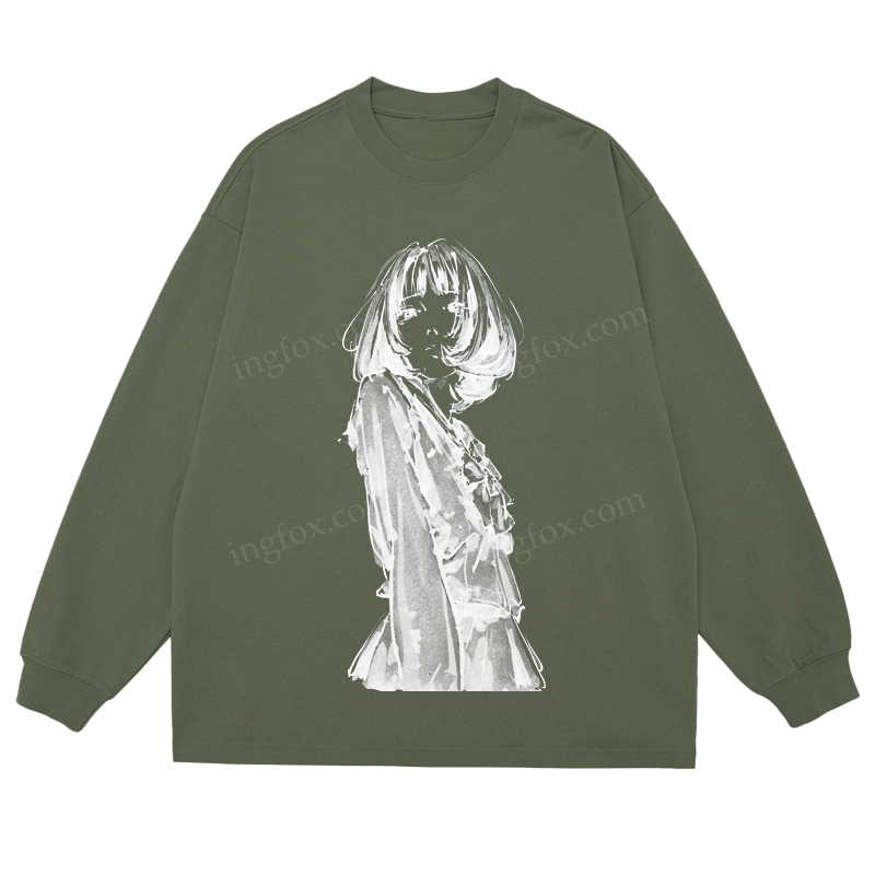 Ink Girl - Classic Unisex Fit Cotton Long Sleeve Tee