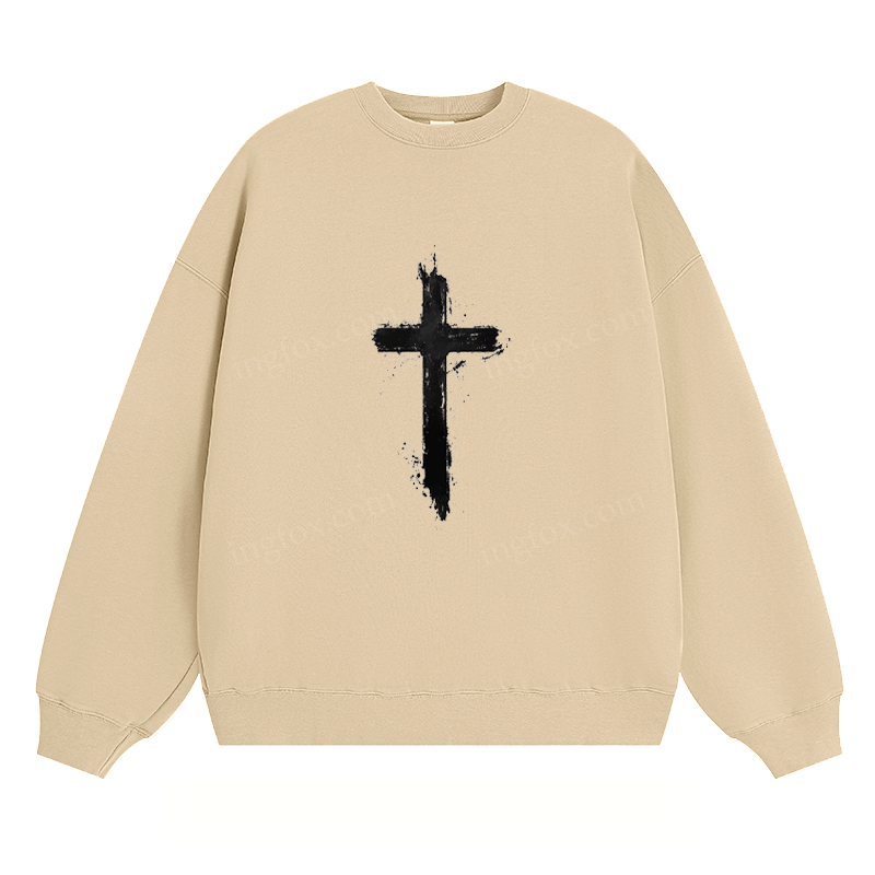 Distressed Cross - Classic Unisex Fit Crewneck Sweatshirt