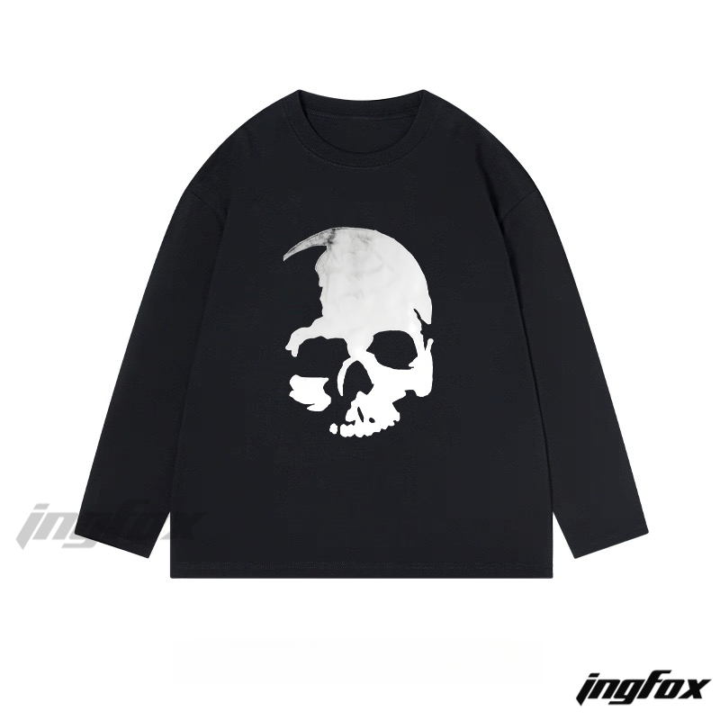 Skull Graphic - Classic Cotton Long Sleeve Tee