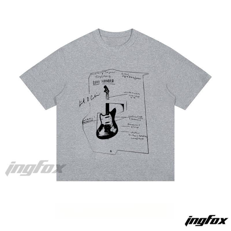 Guitar Blueprint - Loose Fit Short Sleeve T - Shirt