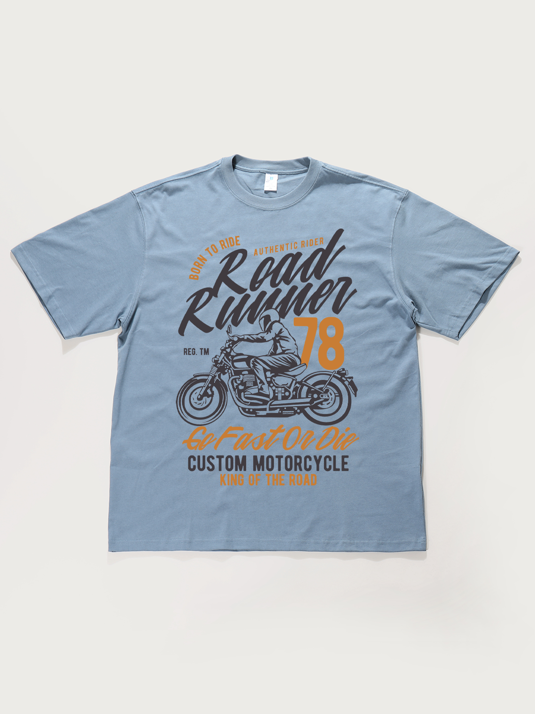 Road Runner 78 Custom Motorcycle - Unisex Retro Cotton Short Sleeve T-Shirt