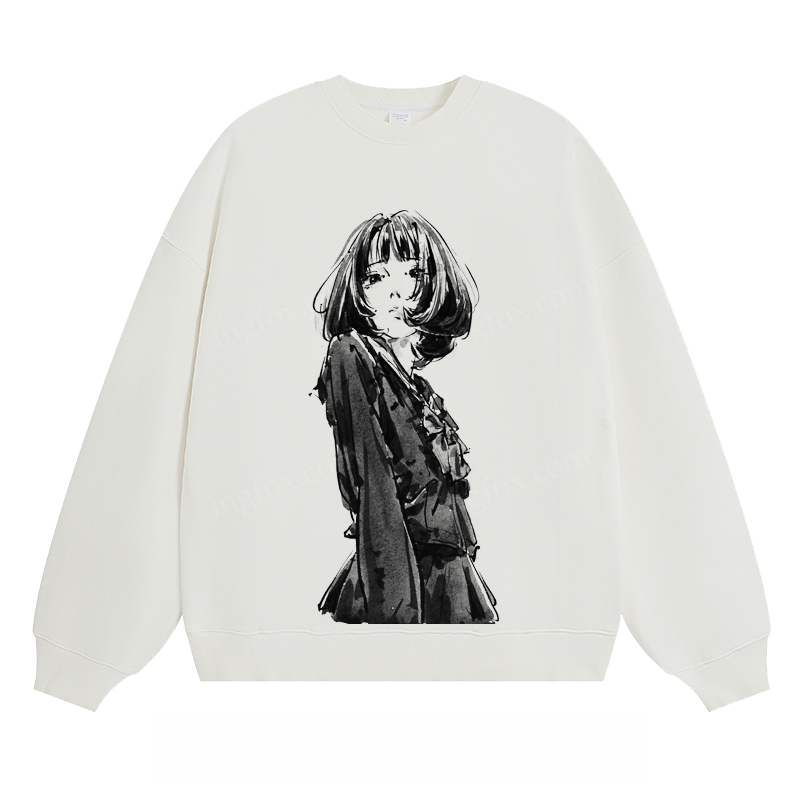 Ink Girl Graphic - Classic Unisex Fit Crewneck Sweatshirt