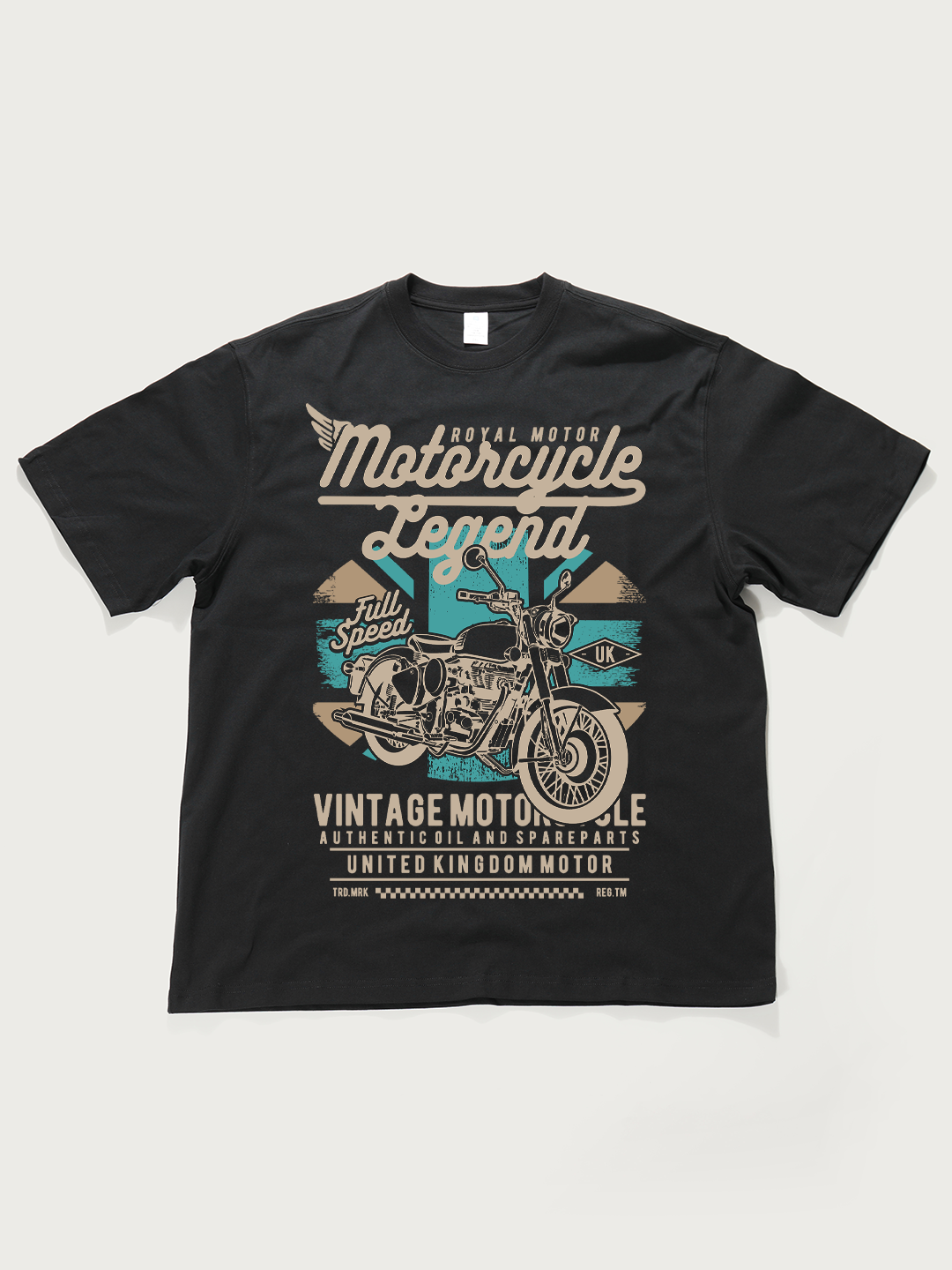 Motorcycle Legend Royal Motor UK - Unisex Retro Cotton Short Sleeve T-Shirt