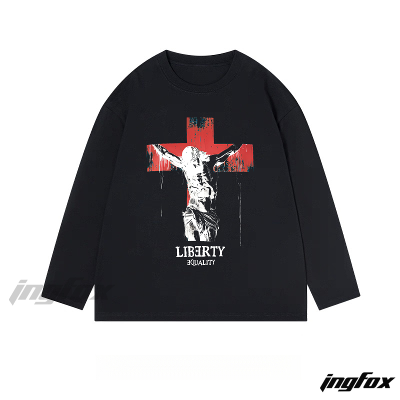 "Liberty Equality" Religious - Themed - Classic Cotton Long Sleeve Tee