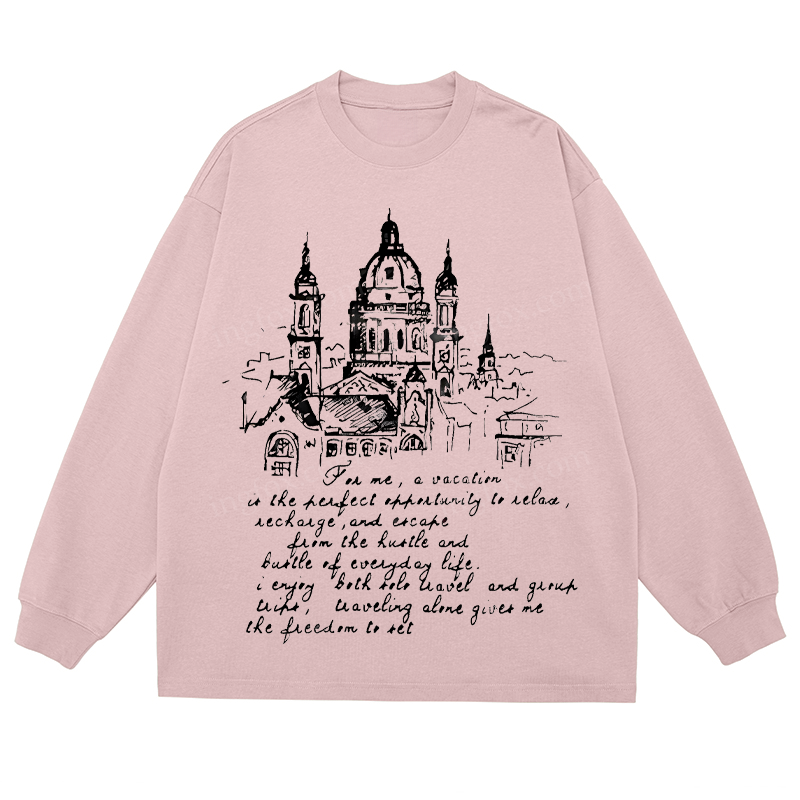 European Architecture & Travel Quote - Classic Unisex Fit Cotton Long Sleeve Tee