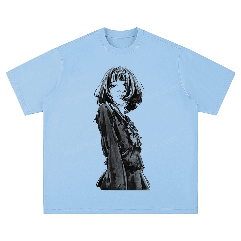 Ink Sketch Girl - Unisex Fit Short Sleeve T - Shirt