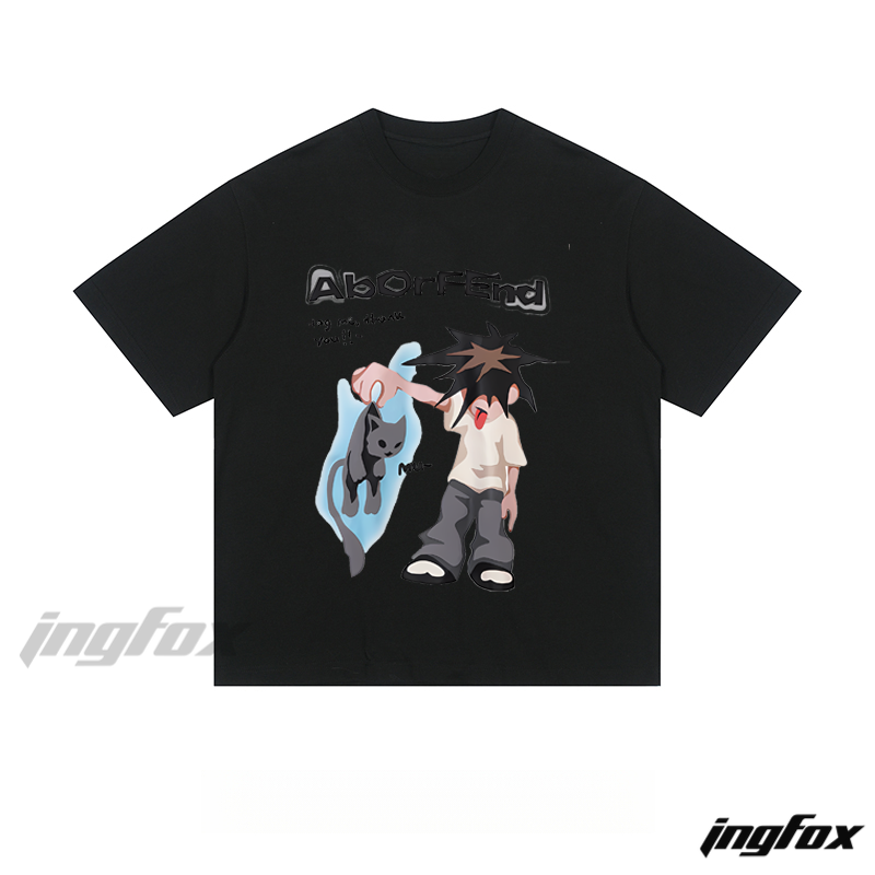 AbOrFEnd Character Tee - Loose Fit Short Sleeve T - Shirt