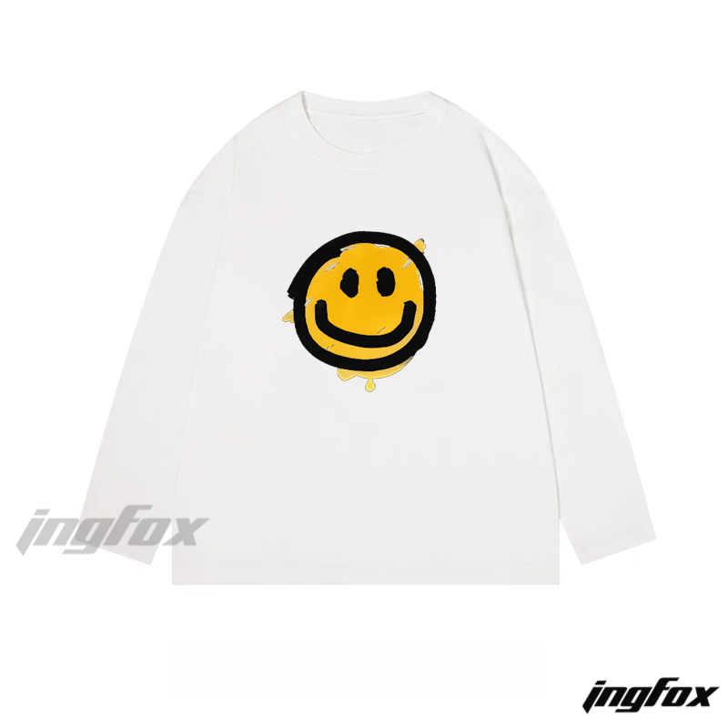Smiley Face Graphic Long - Sleeve Tee