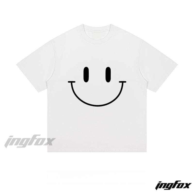 Minimalist Smiley - Loose Fit Short Sleeve T - Shirt