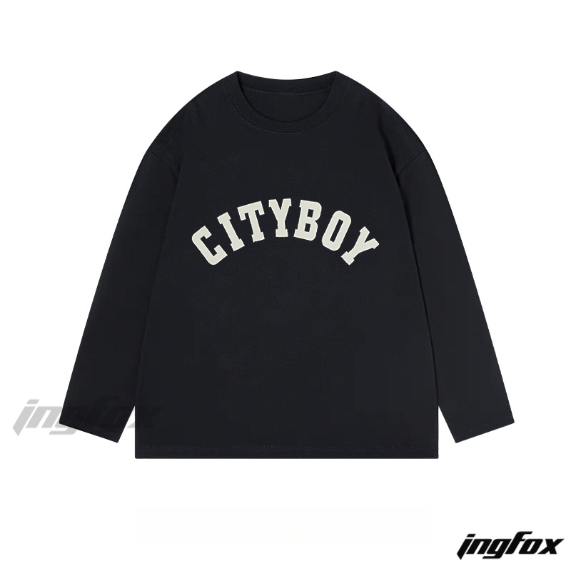 "Cityboy" Text Graphic - Classic Cotton Long Sleeve Tee