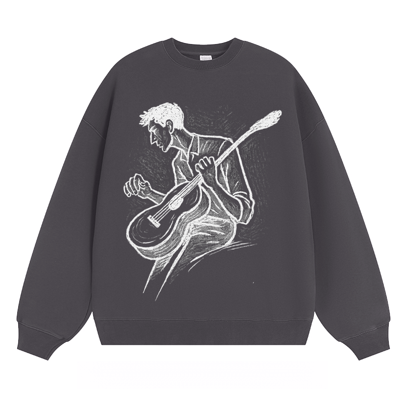 Guitar Player Sketch - Classic Unisex Fit Crewneck Sweatshirt