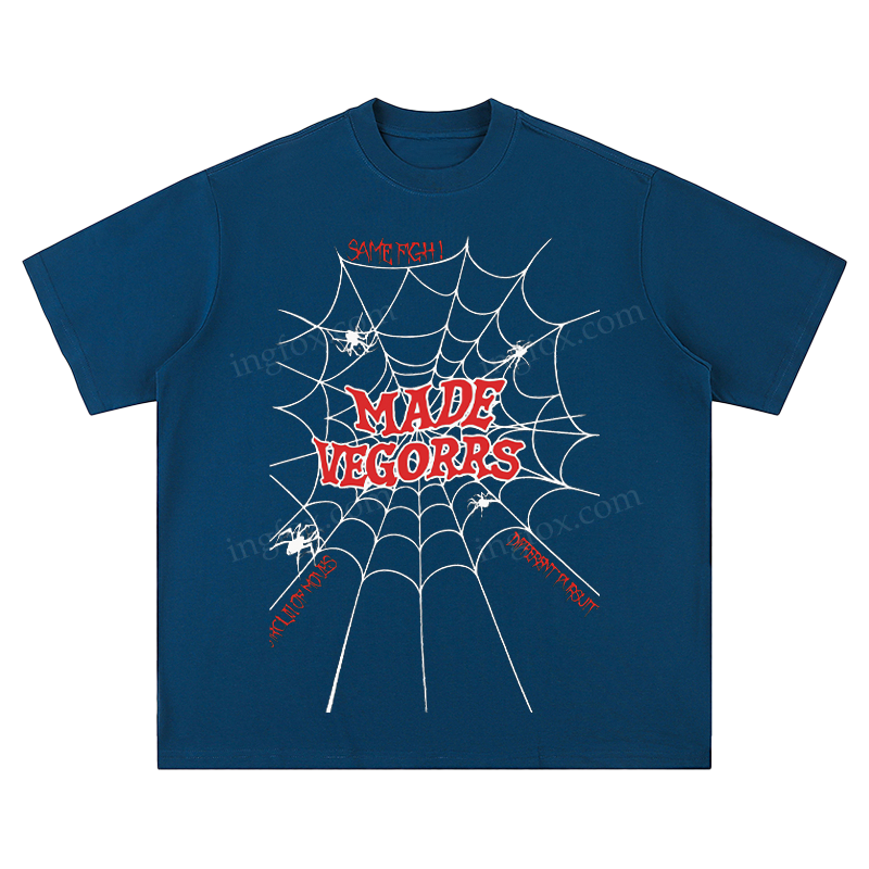 "MADE VEGORRS" Spider Web Graphic - Unisex Fit Short Sleeve T - Shirt