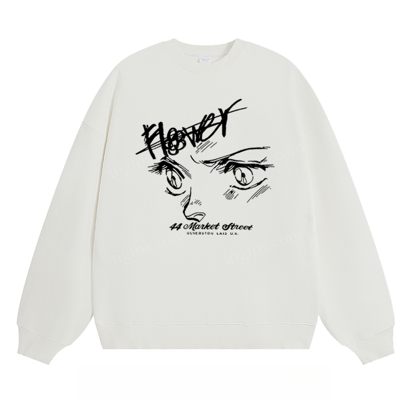 Anime Eyes & "Flower" - Classic Unisex Fit Crewneck Sweatshirt