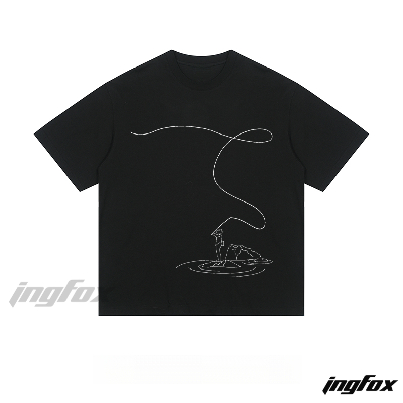Line Art Adventure - Loose Fit Short Sleeve T - Shirt