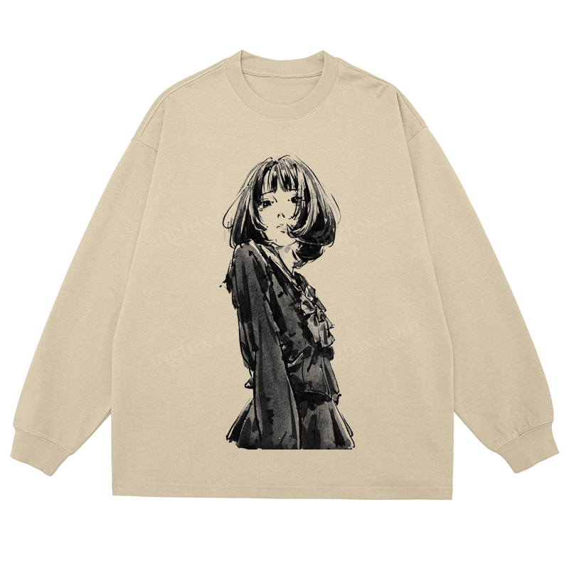 Ink Girl - Classic Unisex Fit Cotton Long Sleeve Tee