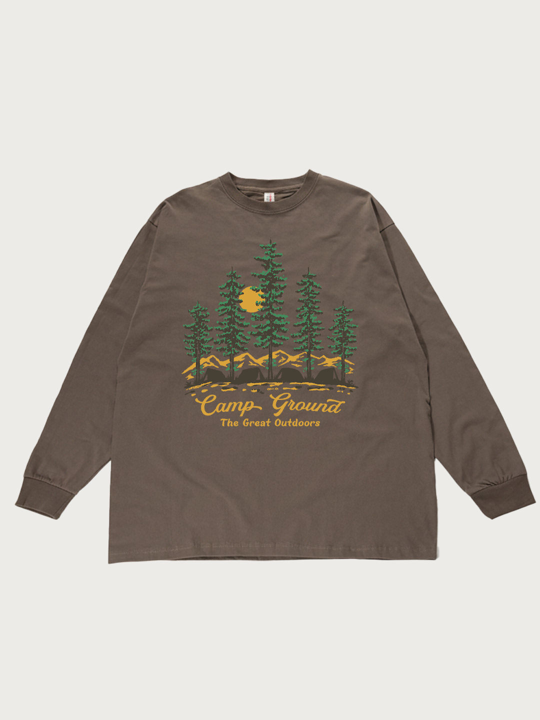 Camp Ground The Great Outdoors - Unisex Retro Cotton Long Sleeve T-Shirt
