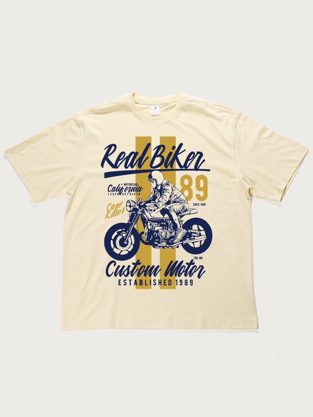 Real Biker Custom Motor 1989 - Unisex Retro Cotton Short Sleeve T-Shirt