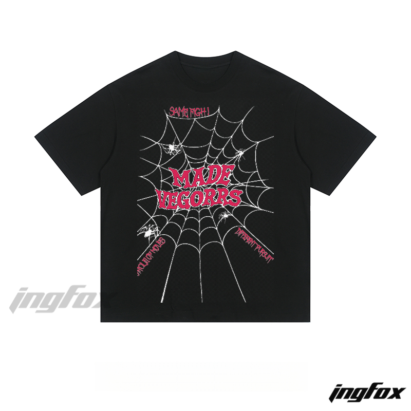 "MADE VEGORRS" Spider Web - Loose Fit Short Sleeve T-Shirt