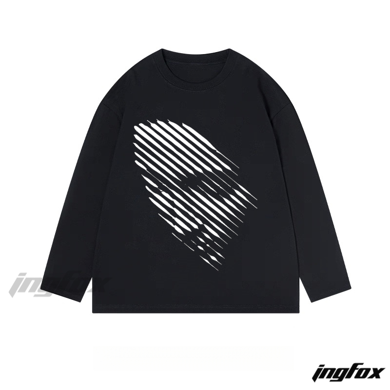 Abstract Striped Shape - Classic Cotton Long Sleeve Tee