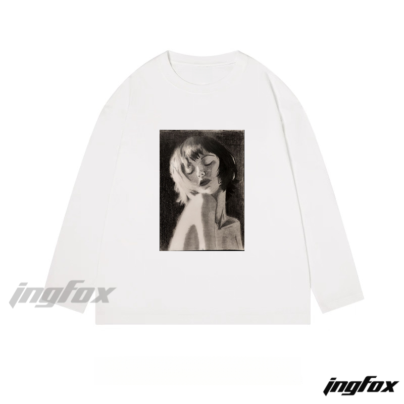 Monochrome Portrait - Classic Cotton Long Sleeve Tee