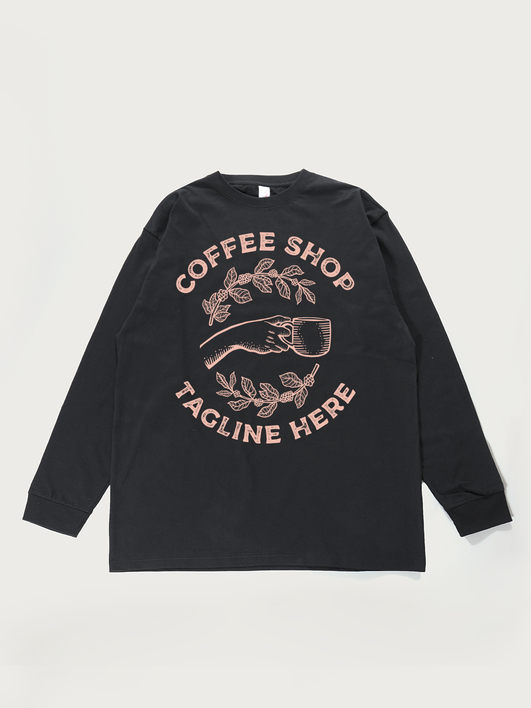 Coffee Shop Theme - Unisex Retro Cotton Long Sleeve T-Shirt
