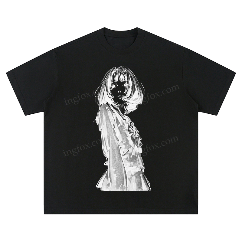 Ink Sketch Girl - Unisex Fit Short Sleeve T - Shirt